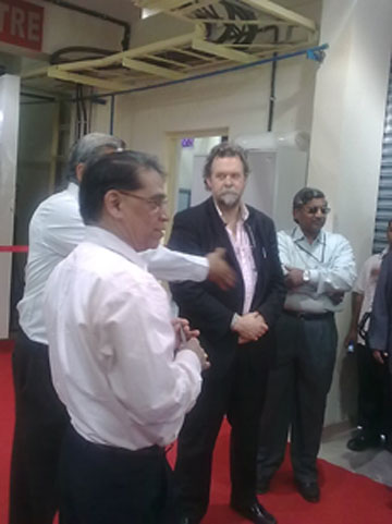 Dr. T. Ramasani (Secy to the Government of India, Dept. Sci & Tech), Dr. David Reisner and D. Srinivasa Rao (Team Leader, Centre for Engineered Coatings, ARCI) listen to Dr. G. Sundararajan ( Dir. ARCI) at the ARCI-Inframat SPPS Centre Inaugural Ceremony on January 17, 2009 ion Hyderabad.